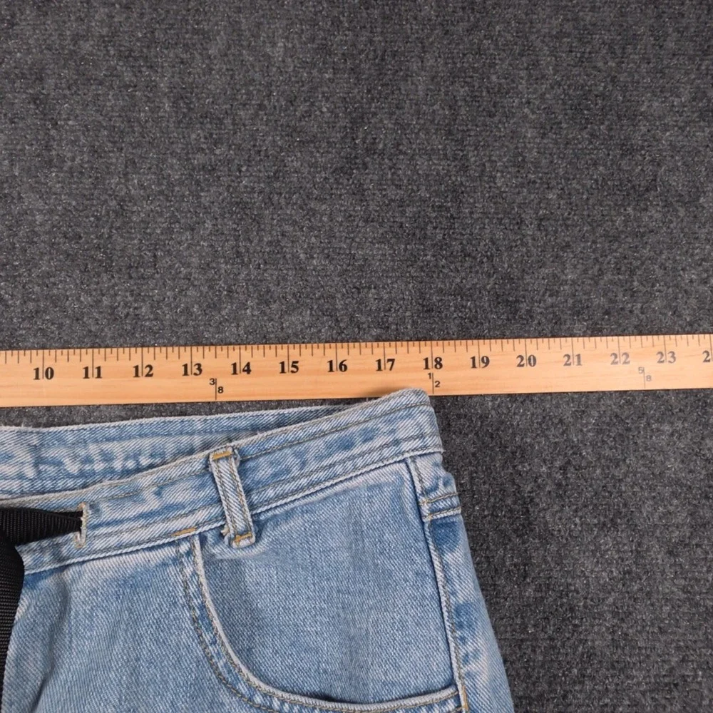 VTG Gramicci Jeans Mens XL 36x28 Blue Light Wash Denim Embroidered Made USA Belt